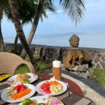We have 8 bungalows with open garden bathroom located in a luxurious garden and a sea view Restaurant where you can enjoy your drinks and meals while you are watching sunset.