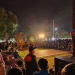 Energetic recreational park featuring fountains