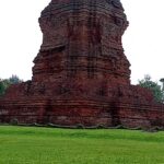 Imposing Buddhist temple built of red brick