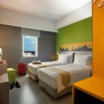 in an unpretentious hotel offering a restaurant.