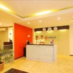 Streamlined rooms in a contemporary budget hotel offering 2 eateries