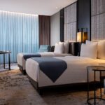 in a luxe hotel offering city views