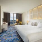 a swimming pool & casual dining.