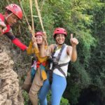 Penyusuran goa vertikal sedalam 90 meter dengan sistem katrol