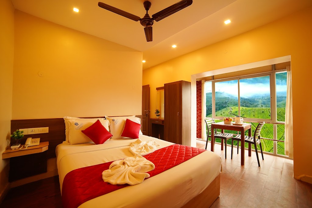 Relaxed hotel offering a top-floor restaurant & mountain views