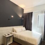 in a casual hotel offering an informal cafe & a gym.