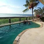 an outdoor pool & rowboat rentals.