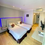 in an unassuming hotel offering a relaxed cafe.