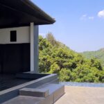 an outdoor pool & a spa.