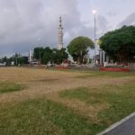 dedicated to the local fishing community & lit up at night.