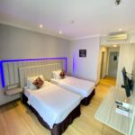 Polished hotel with casual rooms