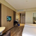 an outdoor pool & a kids' club.