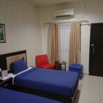 a prayer room & a colorful outdoor pool.