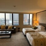 an outdoor pool & a spa area.