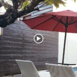 an outdoor pool & a restaurant.