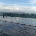 a bar & an outdoor pool.